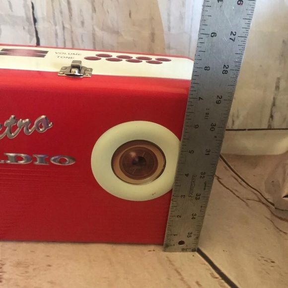 Vintage retro Radio Red Metal Tin Lunc Box - Picture 5 of 8
